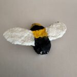 Bumble bee sculpted with plaster gauze and painted with acrylic paint